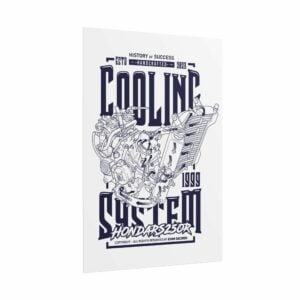 Honda RS250R Cooling System Poster | Digital Download Wall Art | Motorcycle Engine Technical Illustration Print from the Vintage Motorcycle store collection.