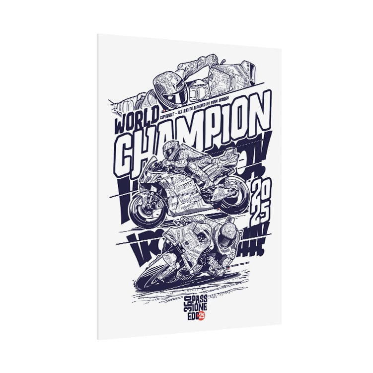 Marc Marquez 2025 World Champion Poster | MotoGP Digital Download Wall Art | Legend Poster Ducati MotoGP Team