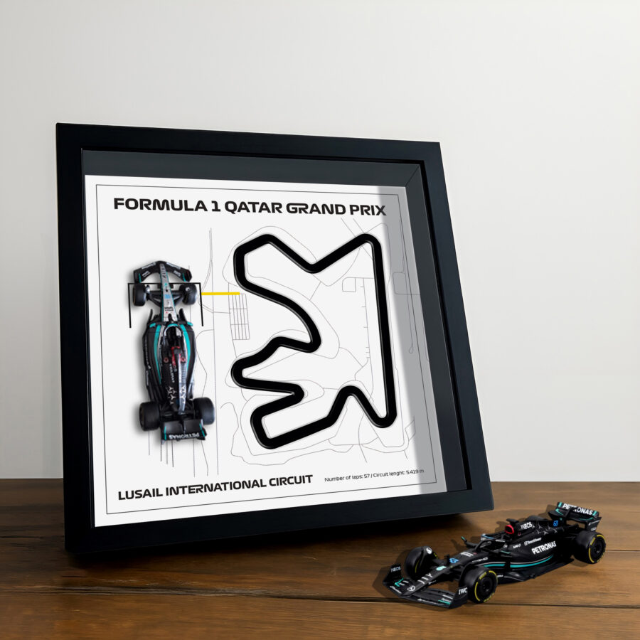 F1 Framed - Quatar GP - Lusail International Circuit | Various Cars | F1 Wall Art | Circuit Frame | F1 Gift | Framed F1 Art | Formula One from the Race Track Wall Art store collection.