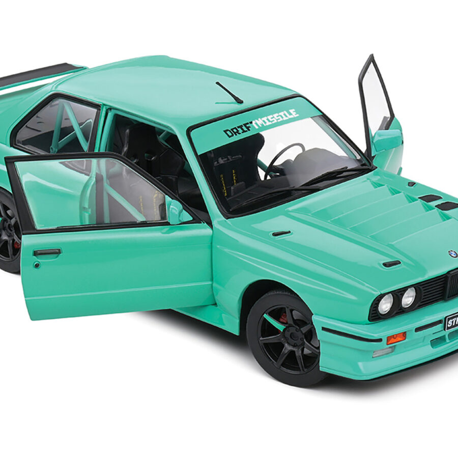 1990 BMW E30 M3 Custom "Drift Missile" Tiffany Blue 1/18 Diecast Model Car by Solido Automotive