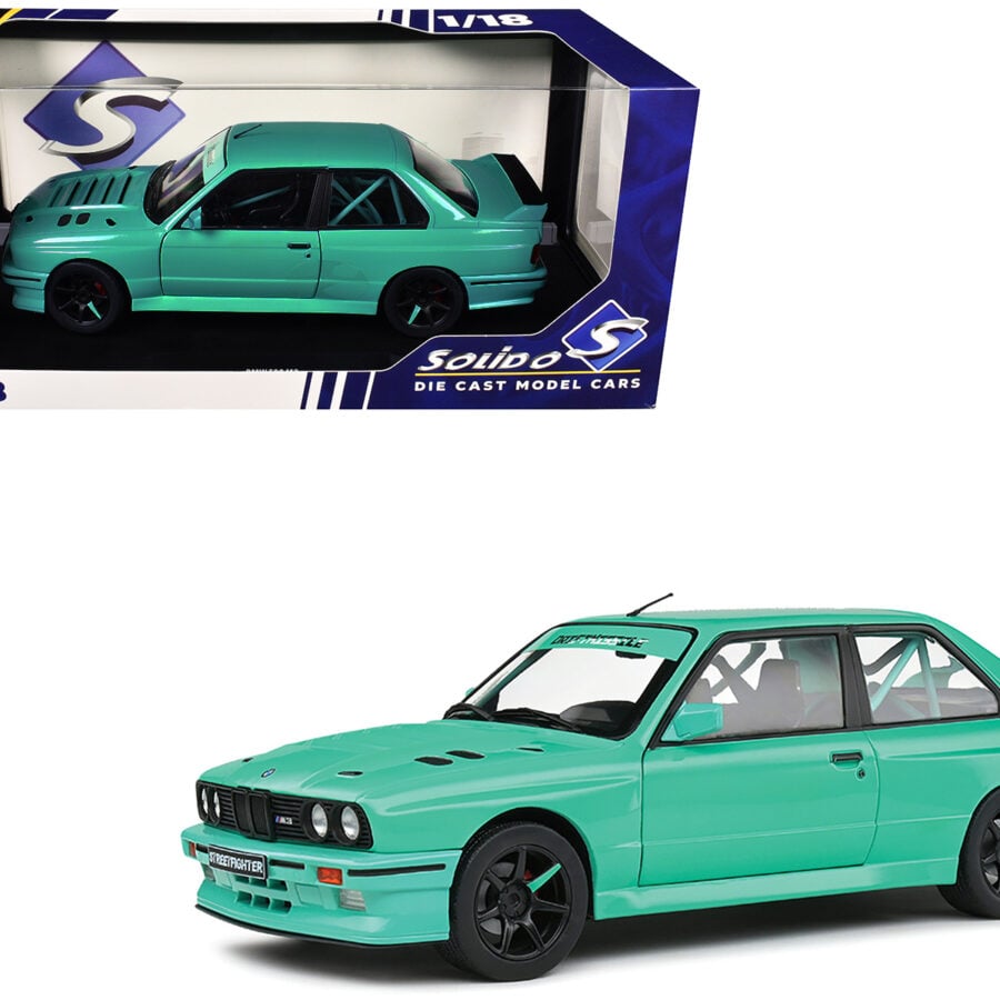 1990 BMW E30 M3 Custom "Drift Missile" Tiffany Blue 1/18 Diecast Model Car by Solido Automotive