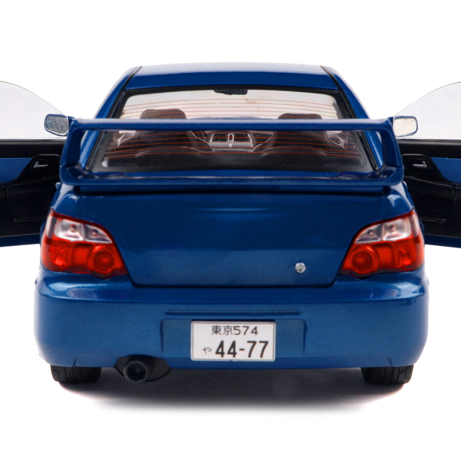 2003 Subaru Impreza WRX STI RHD (Right Hand Drive) Sonic Blue Metallic with Gold Wheels 1/18 Diecast Model Car by Solido Automotive