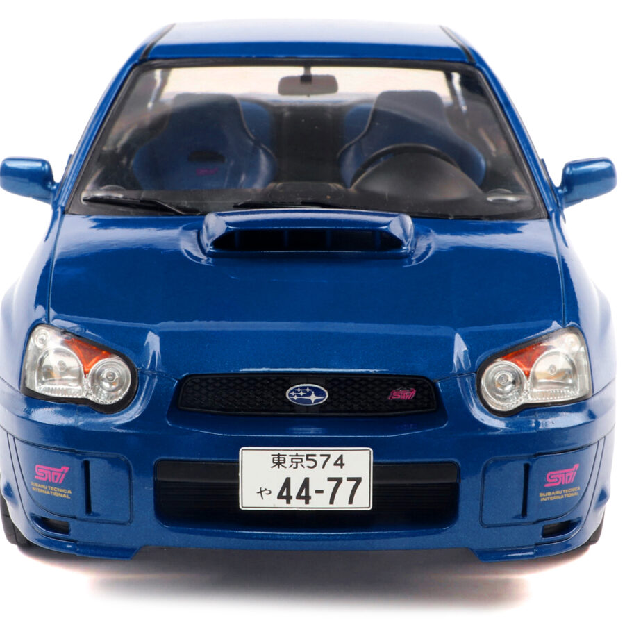 2003 Subaru Impreza WRX STI RHD (Right Hand Drive) Sonic Blue Metallic with Gold Wheels 1/18 Diecast Model Car by Solido Automotive