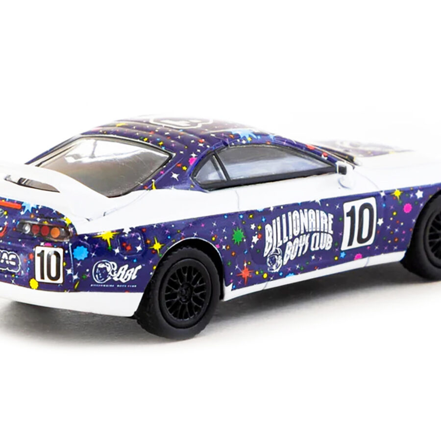 Toyota Supra RHD (Right Hand Drive) #10 "Billionaire Boys Club" Purple and White with Graphics "Hobby64" Series 1/64 Diecast Model Car by Tarmac Works Automotive