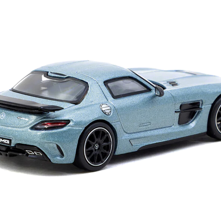 Mercedes-Benz SLS AMG Coupe Black Series Matte Blue Metallic "Global64" Series 1/64 Diecast Model by Tarmac Works Automotive