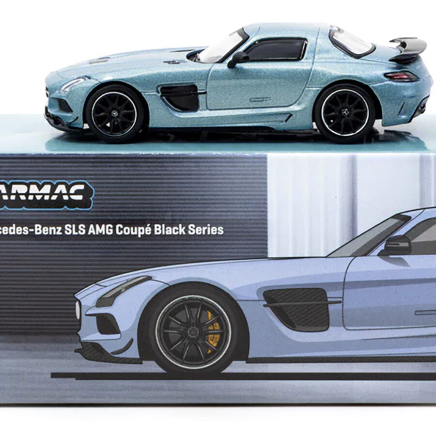 Mercedes-Benz SLS AMG Coupe Black Series Matte Blue Metallic "Global64" Series 1/64 Diecast Model by Tarmac Works Automotive