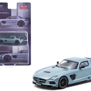 Mercedes-Benz SLS AMG Coupe Black Series Matte Blue Metallic "Global64" Series 1/64 Diecast Model by Tarmac Works  by Diecast Mania