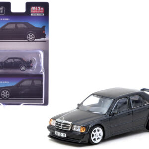 Mercedes-Benz 190 E 2.5-16 EVO 1 Blue-Black Metallic "Global64" Series 1/64 Diecast Model by Tarmac Works  by Diecast Mania
