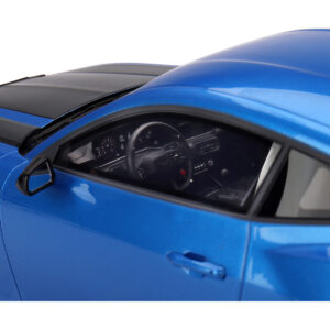 2024 Ford Mustang Dark Horse Grabber Blue Metallic with Black Hood Stripes 1/18 Model Car by Top Speed from the Sports Car Racing Collectibles store collection.