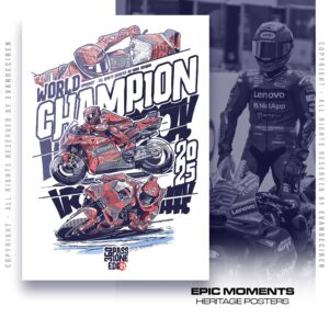 Marc Marquez Poster | 2025 World Champion | MotoGP Legend Wall Art | Ducati Illustration Print Marc Marquez by Evan DeCiren Store