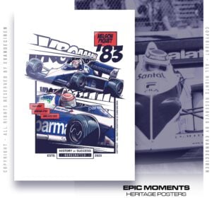 Nelson Piquet 1983 Poster | Formula One Legend Brabham BT52 Formula 1 | Vintage F1 Racing Art Print F1 Birthday Cards by Evan DeCiren Store