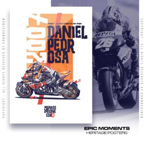 Daniel Pedrosa Poster MotoGP 2007 | MotoGP Legend Racing Tee | Repsol Honda Legend | Racing Wall Art | Motorcycle Gift for Fans Sports Car Racing Metal Signs by Evan DeCiren Store