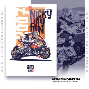 Nicky Hayden Poster MotoGP 2007 | MotoGP Legend Racing Tee | Repsol Honda Legend | Racing Wall Art | Motorcycle Gift for Fans Sports Car Racing Birthday Cards by Evan DeCiren Store