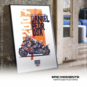 Daniel Pedrosa Poster MotoGP 2007 | MotoGP Legend Racing Tee | Repsol Honda Legend | Racing Wall Art | Motorcycle Gift for Fans Sports Car Racing Metal Signs by Evan DeCiren Store