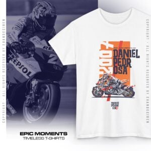 Daniel Pedrosa 2007 MotoGP T-Shirt | MotoGP Legend Racing Tee | Repsol Honda Motorcycle Shirt from the Sports Car Racing Race Suits store collection.