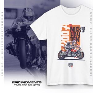 Nicky Hayden 2007 MotoGP T-Shirt | MotoGP Legend Racing Tee | Repsol Honda Motorcycle Shirt from the Sports Car Racing Race Suits store collection.