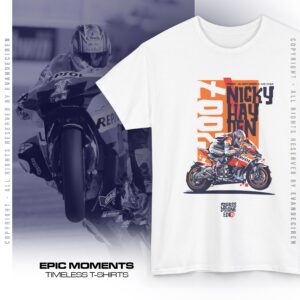 Nicky Hayden 2007 MotoGP T-Shirt | MotoGP Legend Racing Tee | Repsol Honda Motorcycle Shirt from the Sports Car Racing Clothing store collection.