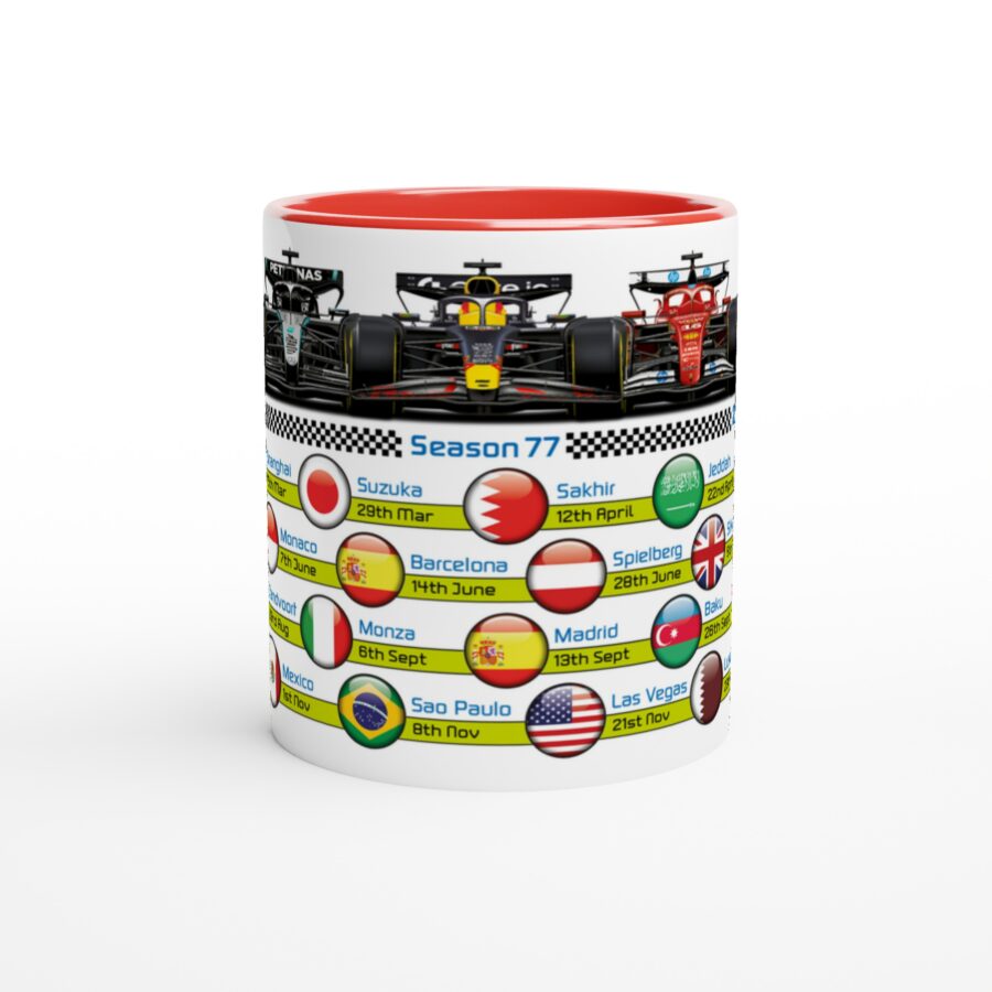 2026 Formula 1 Calendar Country Flag Mugs - All F1 Races Alpine F1 Team