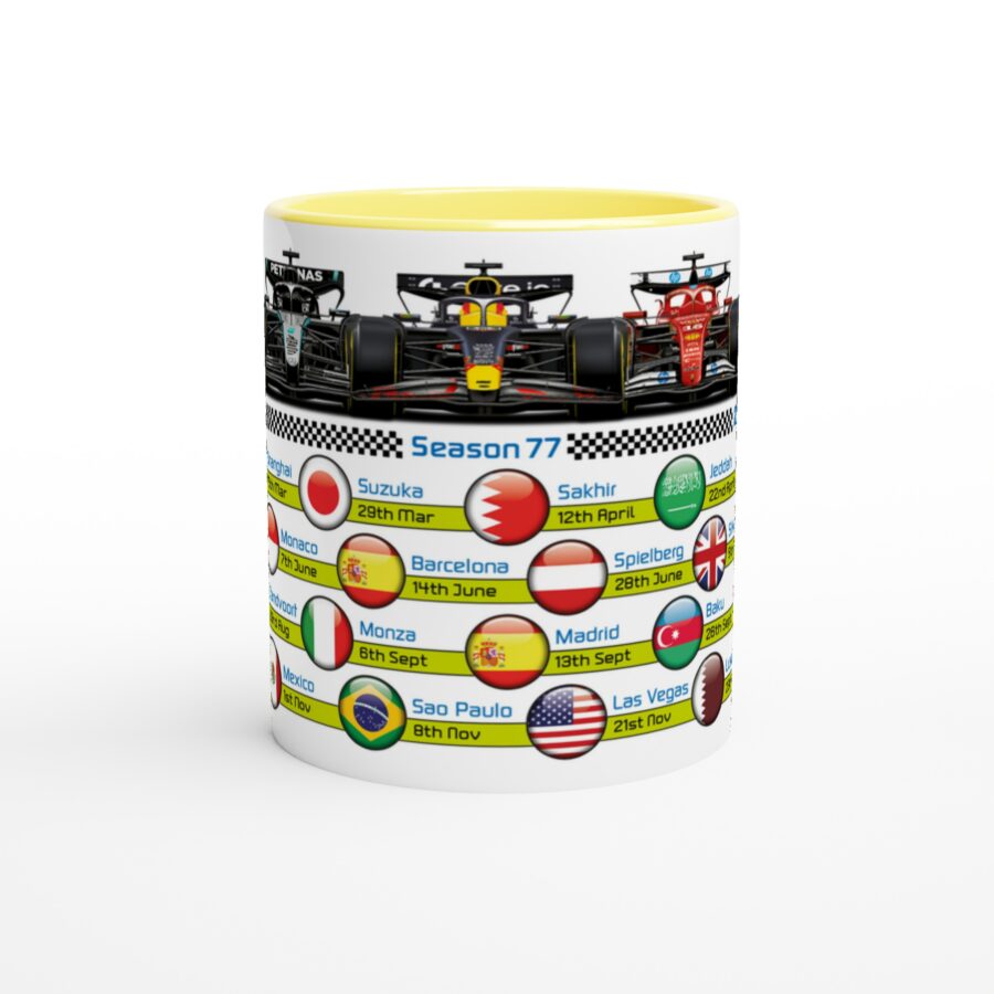 2026 Formula 1 Calendar Country Flag Mugs - All F1 Races Alpine F1 Team