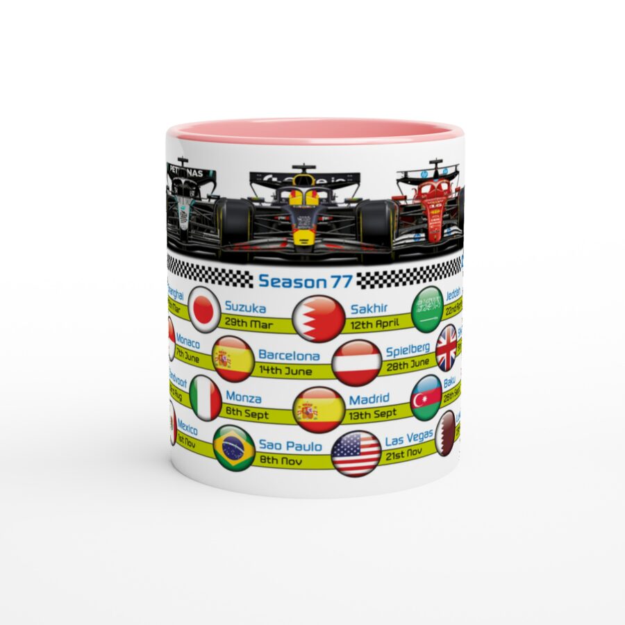 2026 Formula 1 Calendar Country Flag Mugs - All F1 Races Alpine F1 Team