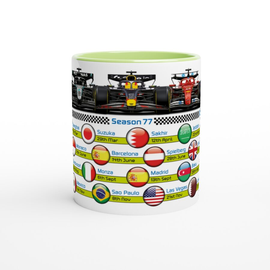 2026 Formula 1 Calendar Country Flag Mugs - All F1 Races Alpine F1 Team