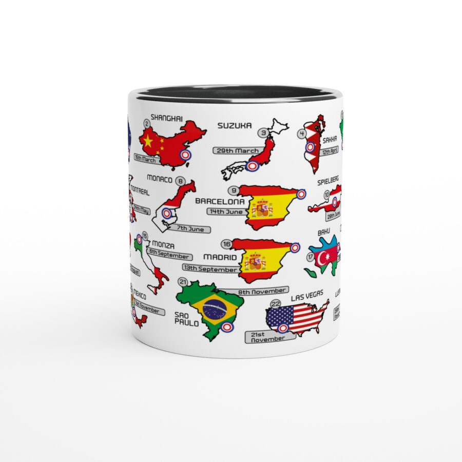 2026 Formula 1 Calendar Mugs - Countries and Flags - All F1 Races Alpine F1 Team