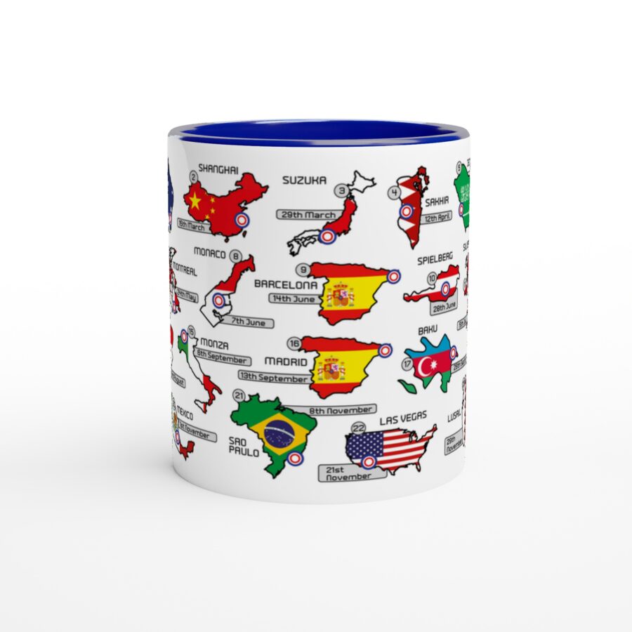 2026 Formula 1 Calendar Mugs - Countries and Flags - All F1 Races Alpine F1 Team