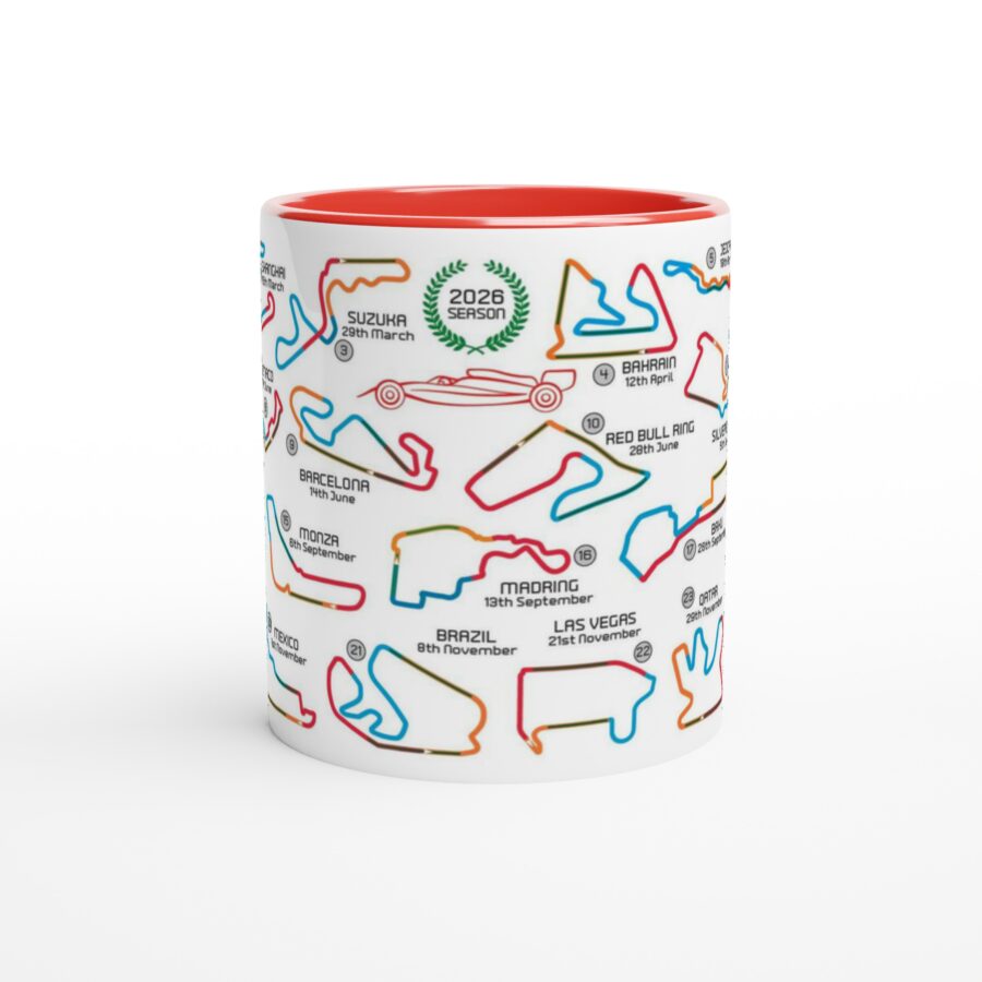 2026 Formula 1 Calendar Mugs - F1 2026 Season Fixture Mugs - All F1 Races Alpine F1 Team