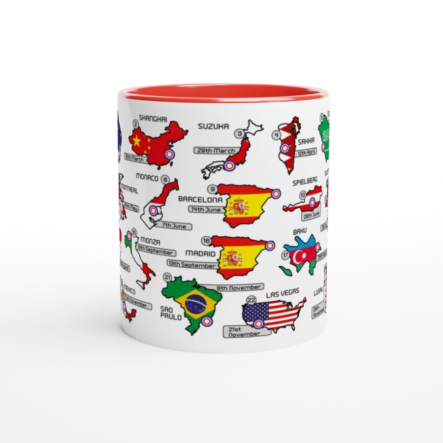2026 Formula 1 Calendar Mugs - Countries and Flags - All F1 Races Alpine F1 Team