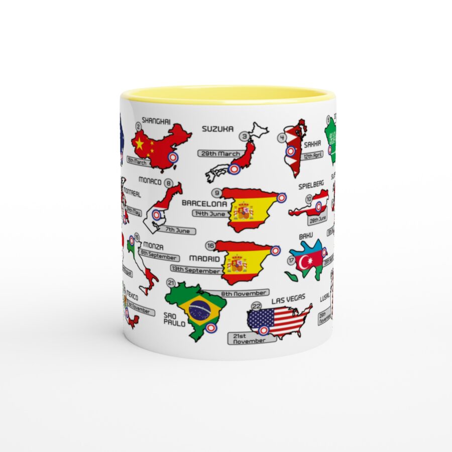 2026 Formula 1 Calendar Mugs - Countries and Flags - All F1 Races Alpine F1 Team