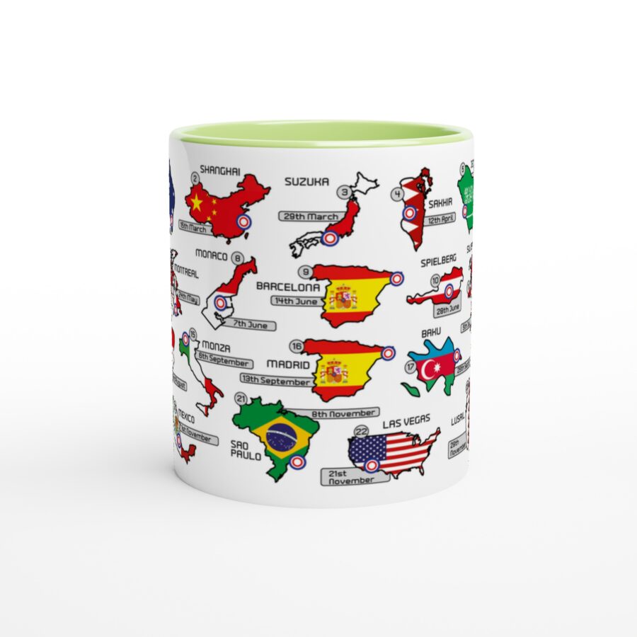 2026 Formula 1 Calendar Mugs - Countries and Flags - All F1 Races Alpine F1 Team