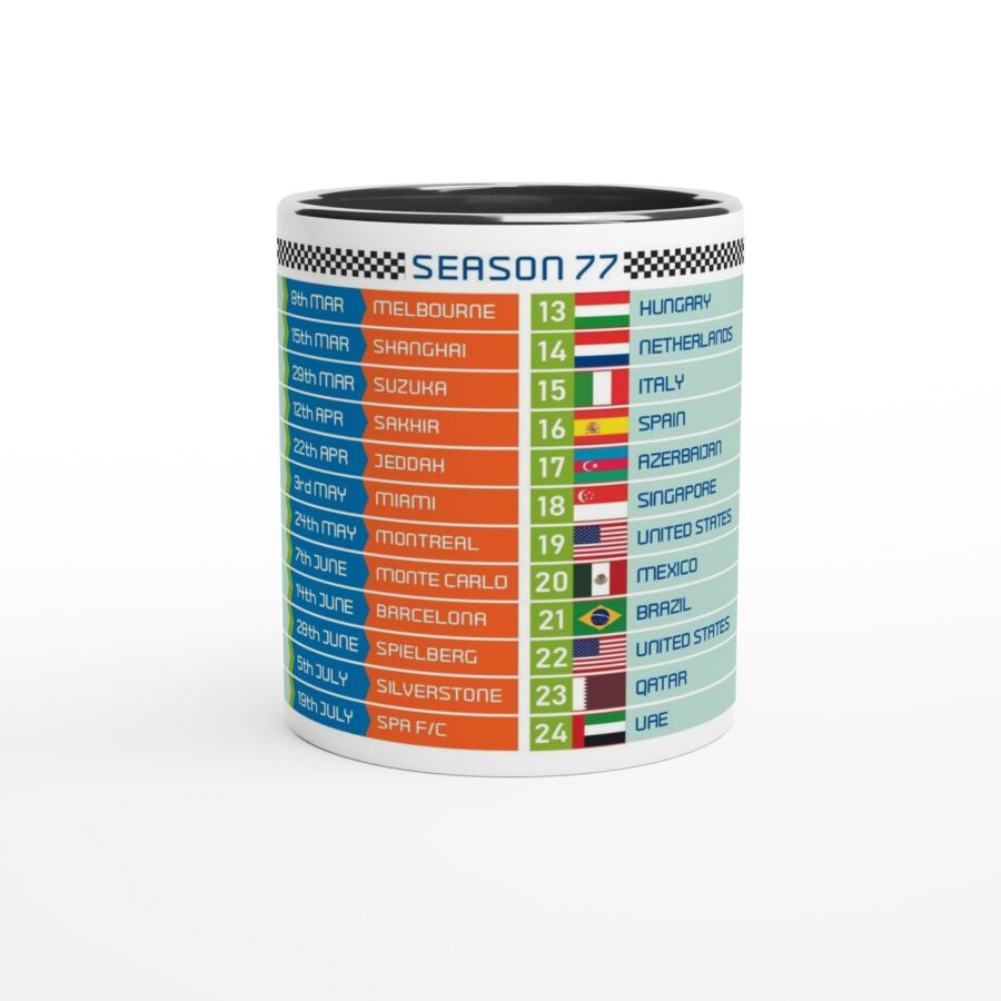 Formula 1 FIXTURES 2026 Mug - Formula 1 schedules calendar Alpine F1 Team