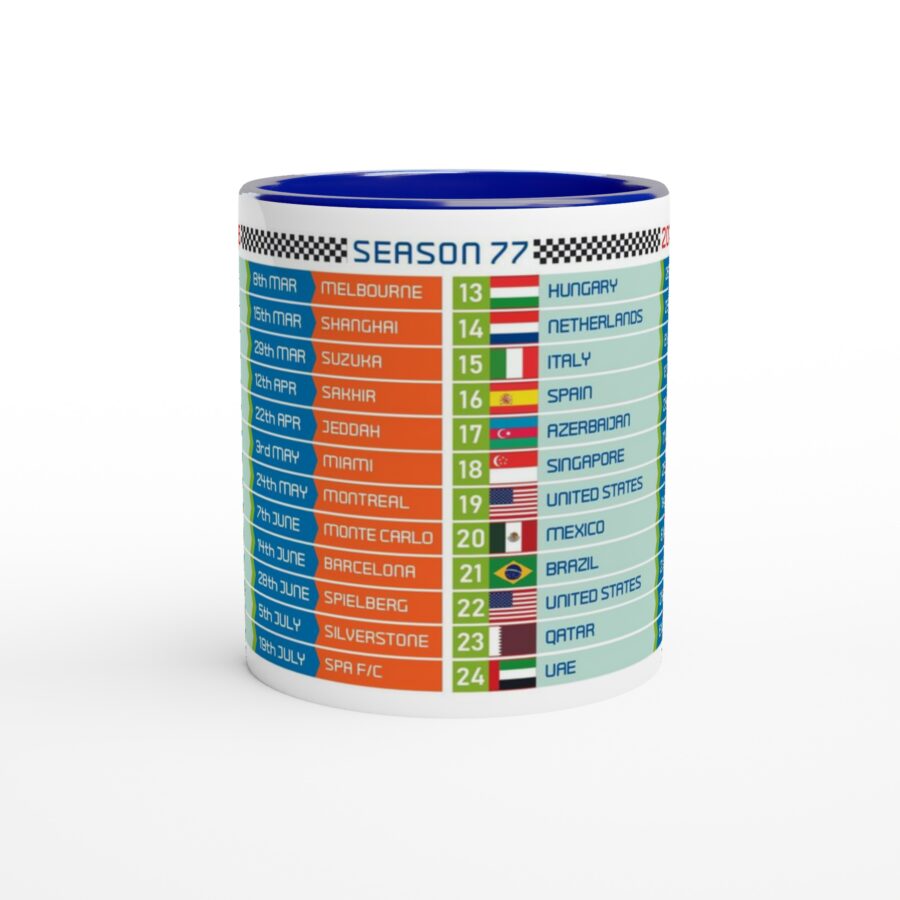 Formula 1 FIXTURES 2026 Mug - Formula 1 schedules calendar Alpine F1 Team