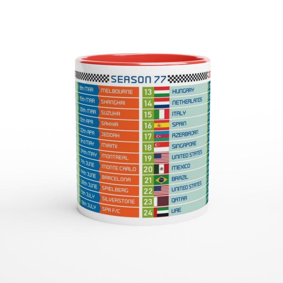 Formula 1 FIXTURES 2026 Mug - Formula 1 schedules calendar Alpine F1 Team