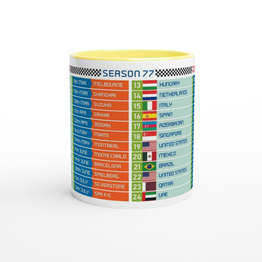 Formula 1 FIXTURES 2026 Mug - Formula 1 schedules calendar Alpine F1 Team