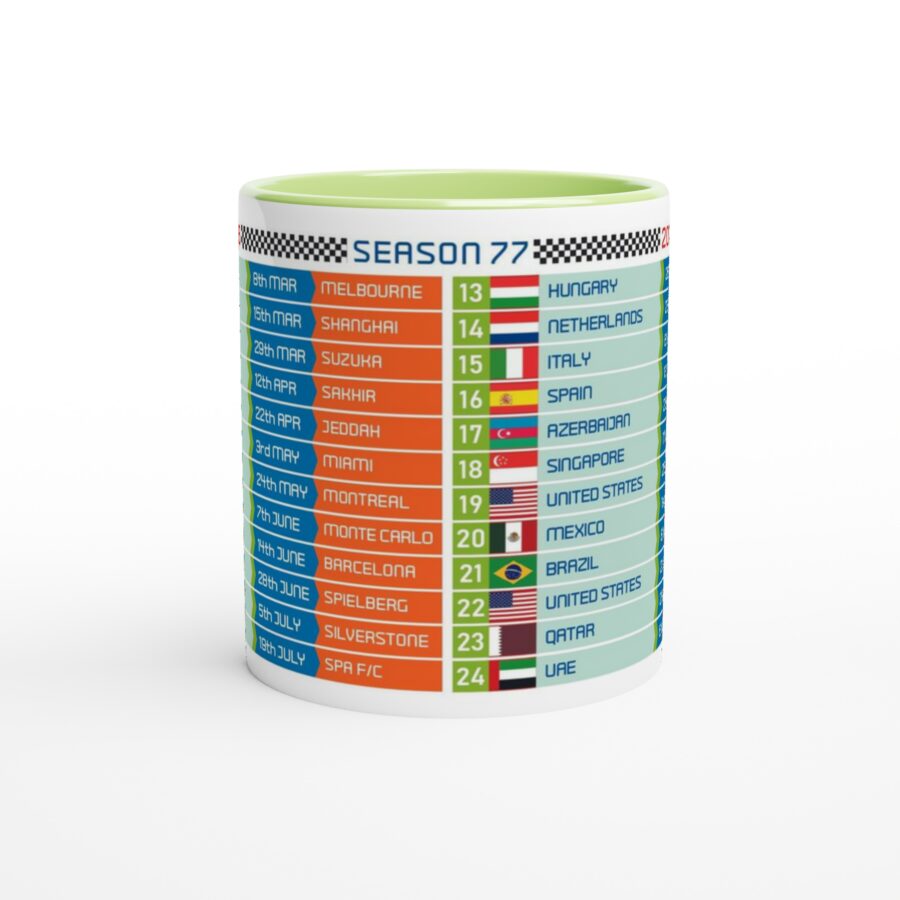 Formula 1 FIXTURES 2026 Mug - Formula 1 schedules calendar Alpine F1 Team
