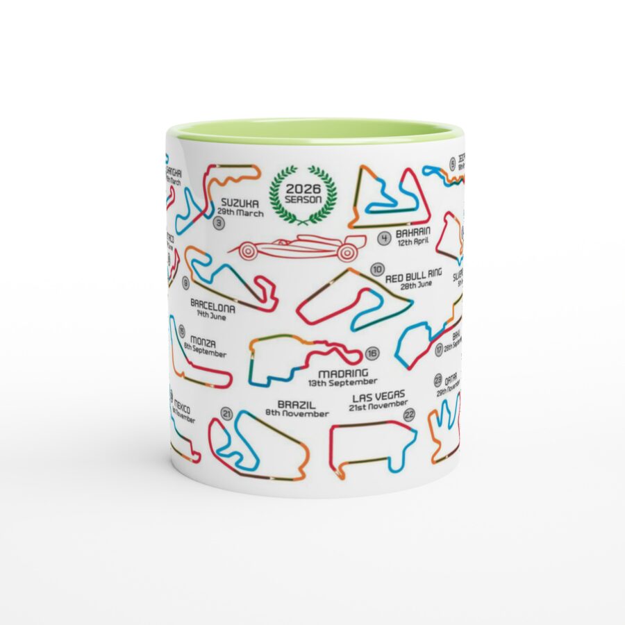 2026 Formula 1 Calendar Mugs - F1 2026 Season Fixture Mugs - All F1 Races Alpine F1 Team