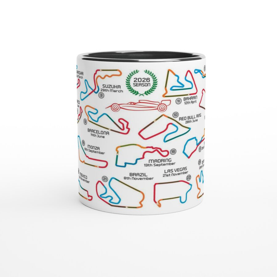 2026 Formula 1 Calendar Mugs - F1 2026 Season Fixture Mugs - All F1 Races Alpine F1 Team