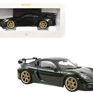 2023 Porsche Cayman GT4 RS Weissach Pack Brewster Green with Carbon Hood 1/18 Diecast Model Car by Norev  by Diecast Mania