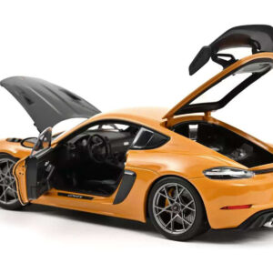 2023 Porsche Cayman GT4 RS Weissach Pack Bahama Yellow with Carbon Hood 1/18 Diecast Model Car by Norev from the Sports Car Racing Model Cars store collection.