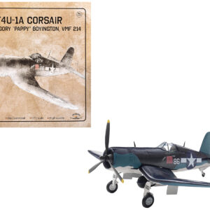 Vought F4U-1A Corsair Fighter Aircraft "Maj. Gregory "Pappy" Boyington VMF 214" United States Marine Corps 1/72 Diecast Model by Militaria Die Cast by Diecast Mania