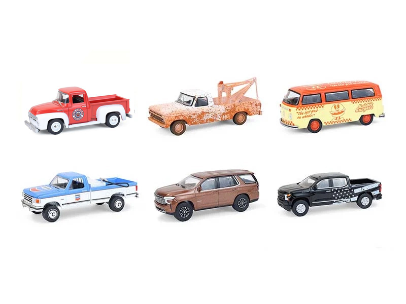 "Blue Collar Collection" Series 14 Set of 6 pieces 1/64 Diecast Model Cars by Greenlight from the Sports Car Racing Model Cars store collection.
