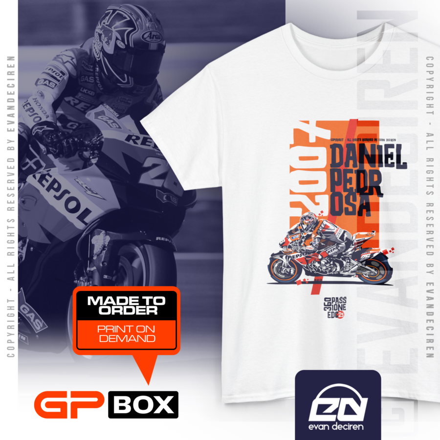 Daniel Pedrosa 2007 MotoGP T-Shirt | MotoGP Legend Racing Tee | Repsol Honda Motorcycle Shirt MotoGP Clothing & Merchandise