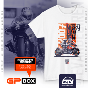 Nicky Hayden 2007 MotoGP T-Shirt | MotoGP Legend Racing Tee | Repsol Honda Motorcycle Shirt from the Vintage Cars store collection.