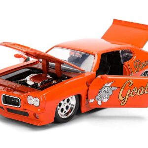 1971 Pontiac GTO "Goat's Revenge" Orange with Graphics "Bigtime Muscle" Series 1/24 Diecast Model Car by Jada from the Sports Car Racing Collectibles store collection.
