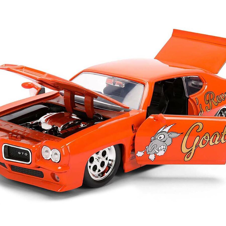 1971 Pontiac GTO "Goat's Revenge" Orange with Graphics "Bigtime Muscle" Series 1/24 Diecast Model Car by Jada Automotive