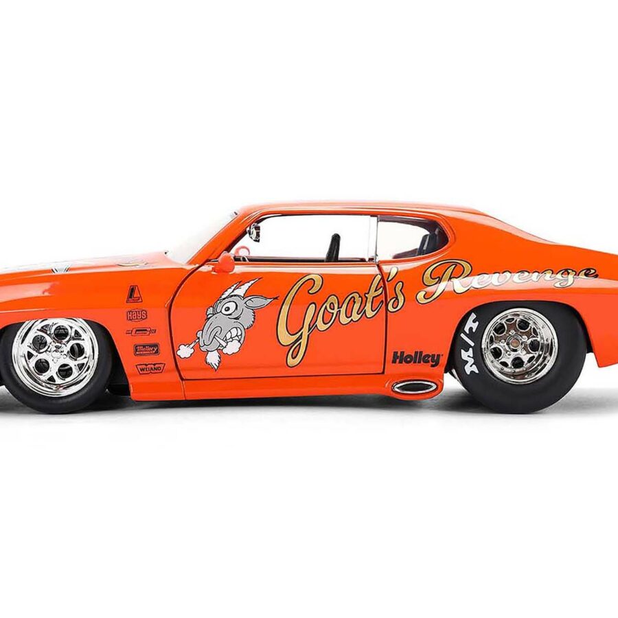 1971 Pontiac GTO "Goat's Revenge" Orange with Graphics "Bigtime Muscle" Series 1/24 Diecast Model Car by Jada Automotive