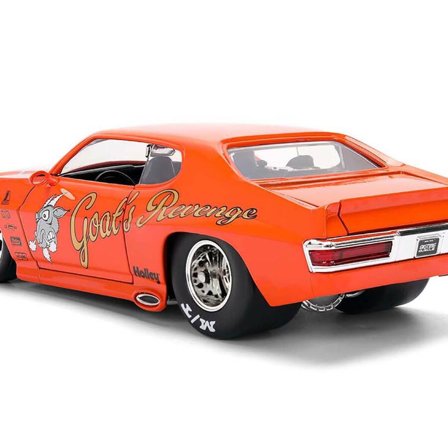 1971 Pontiac GTO "Goat's Revenge" Orange with Graphics "Bigtime Muscle" Series 1/24 Diecast Model Car by Jada Automotive