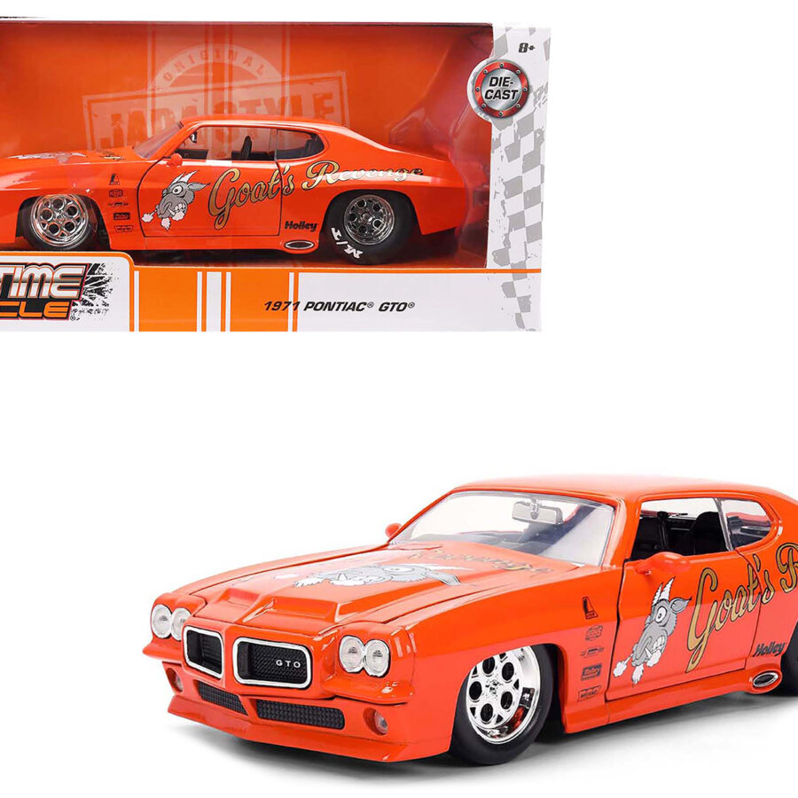 1971 Pontiac GTO "Goat's Revenge" Orange with Graphics "Bigtime Muscle" Series 1/24 Diecast Model Car by Jada Automotive
