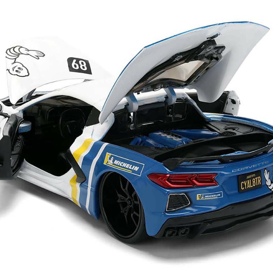 2020 Chevrolet Corvette Stingray C8 #89 "Michelin" White with Yellow and Blue Stripes "Bigtime Muscle" Series 1/24 Diecast Model Car by Jada Automotive